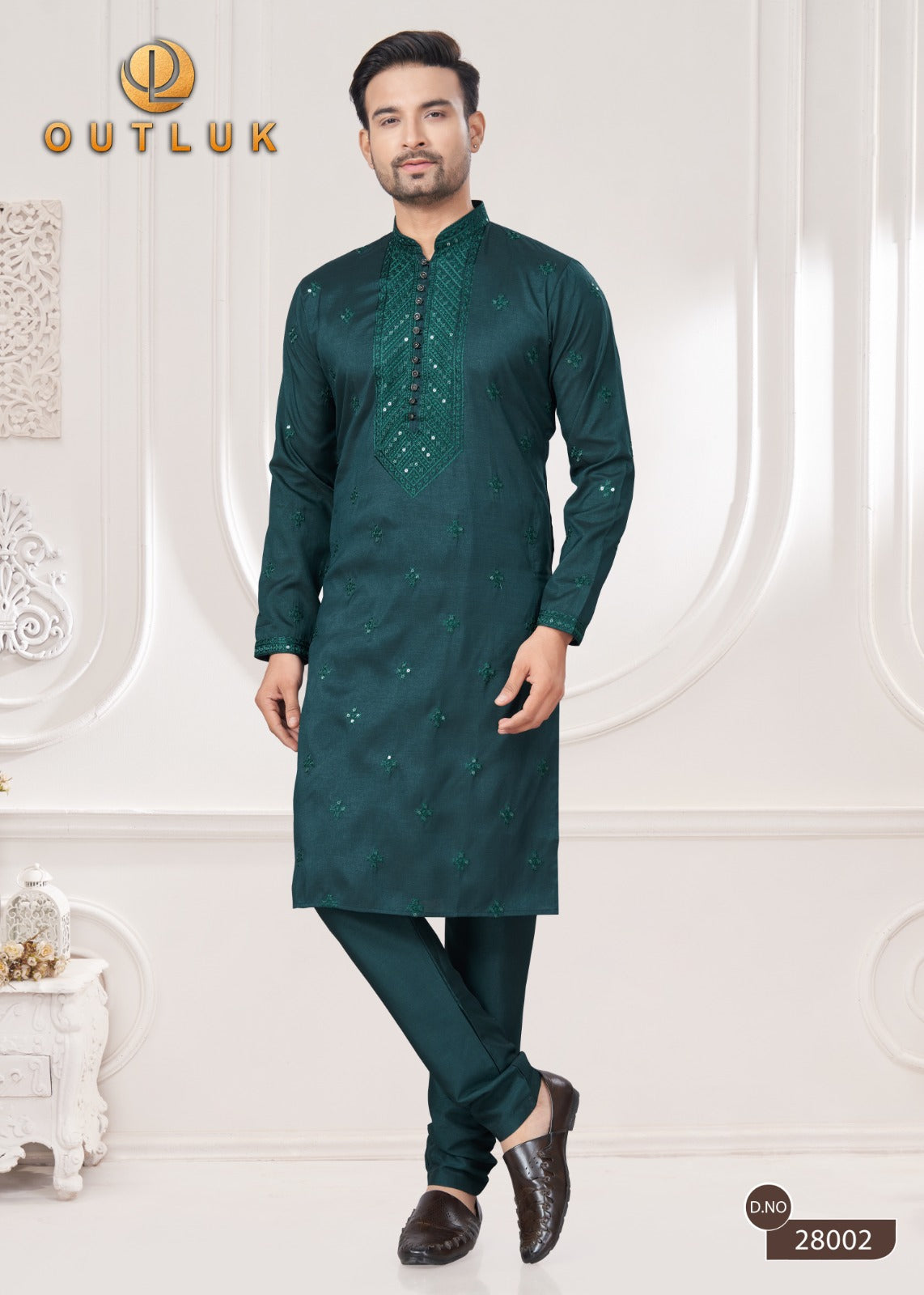 28002 Wedding Collection Vol 28 Outluk Sequence Work Mens Kurta Pyjama