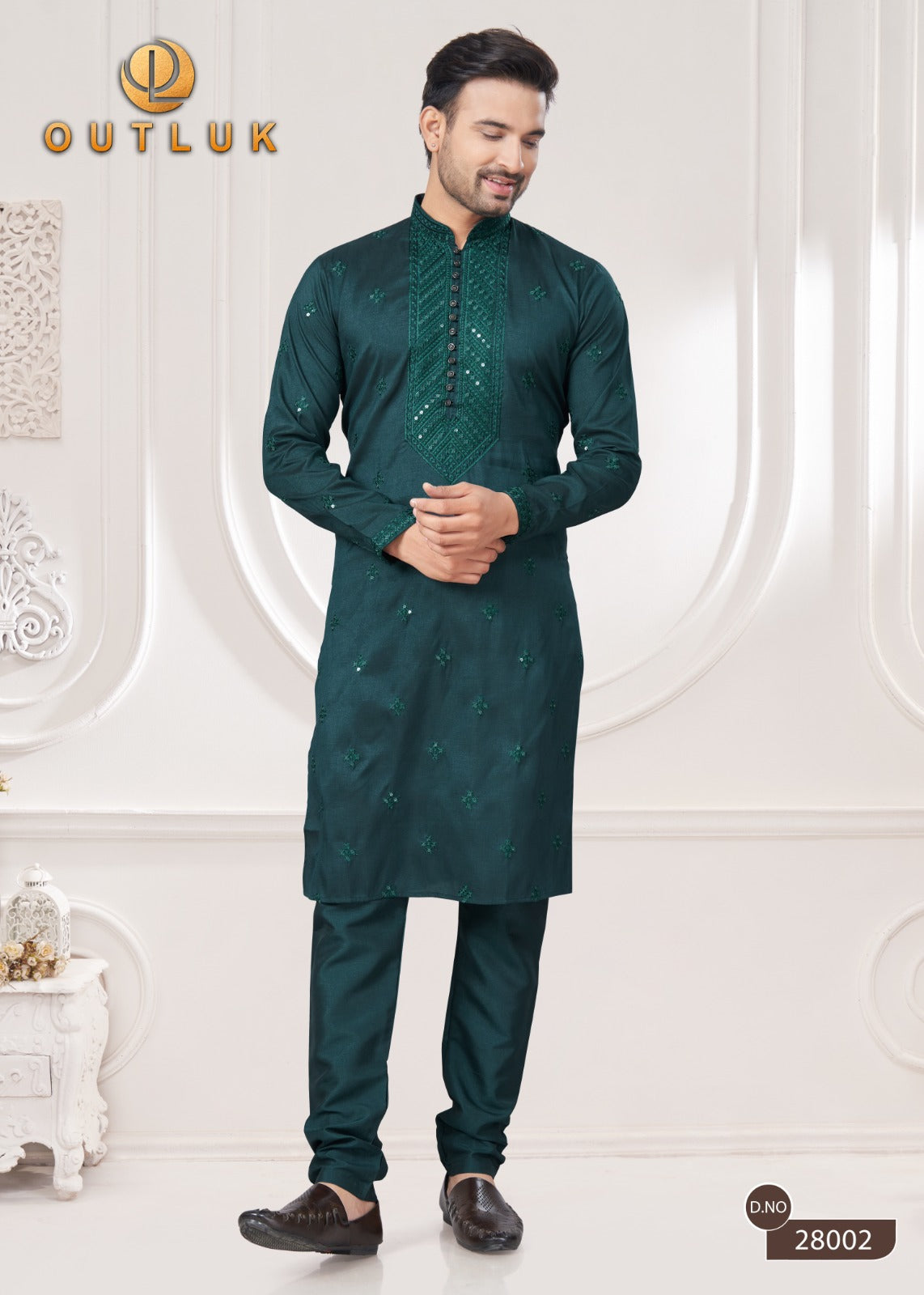28002 Wedding Collection Vol 28 Outluk Sequence Work Mens Kurta Pyjama