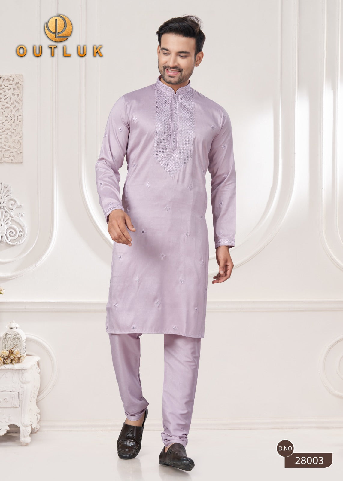 28003 Wedding Collection Vol 28 Outluk Sequence Work Mens Kurta Pyjama