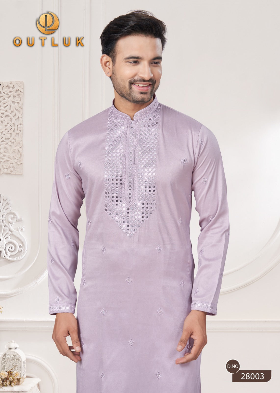 28003 Wedding Collection Vol 28 Outluk Sequence Work Mens Kurta Pyjama