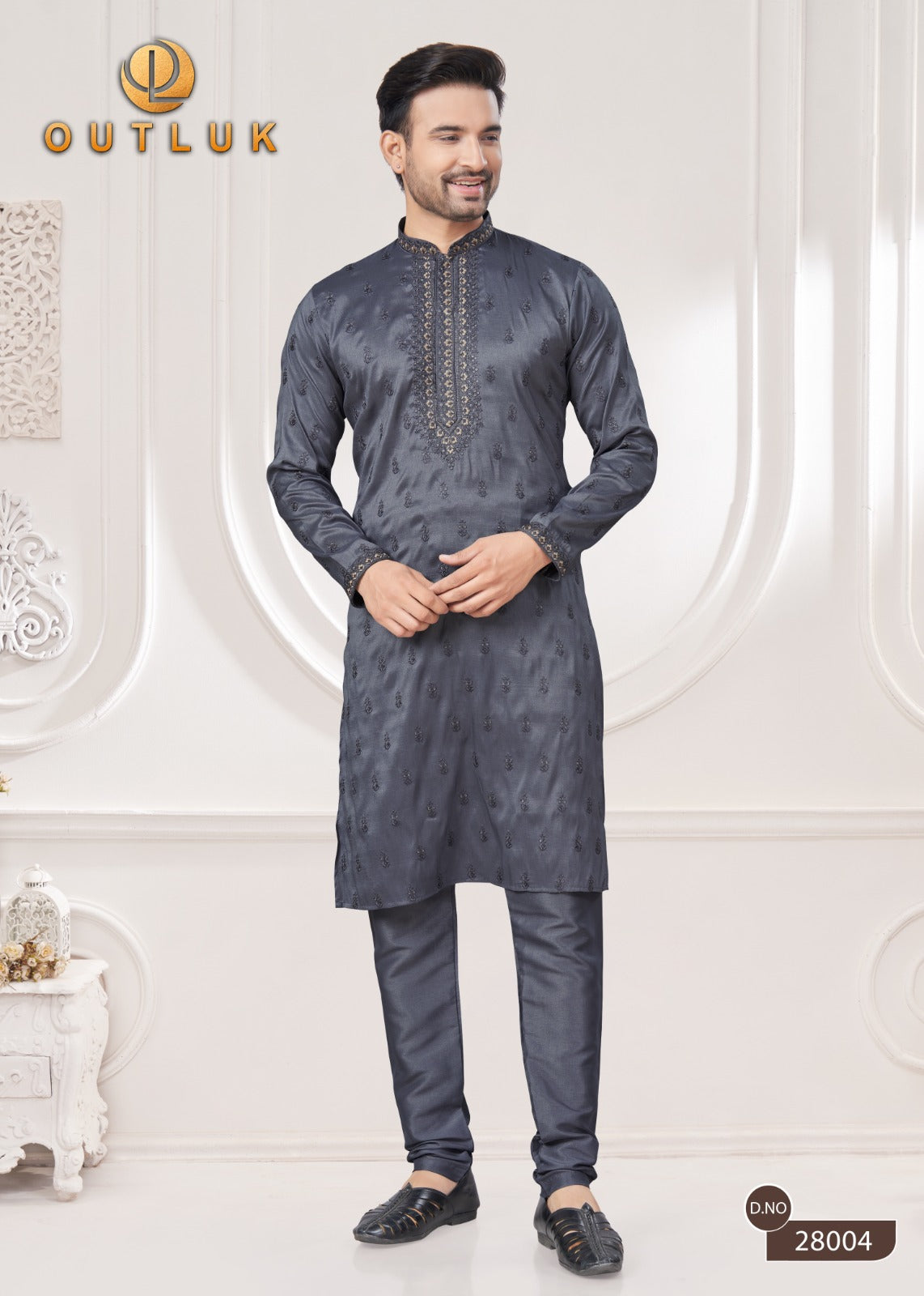 28004 Wedding Collection Vol 28 Outluk Sequence Work Mens Kurta Pyjama