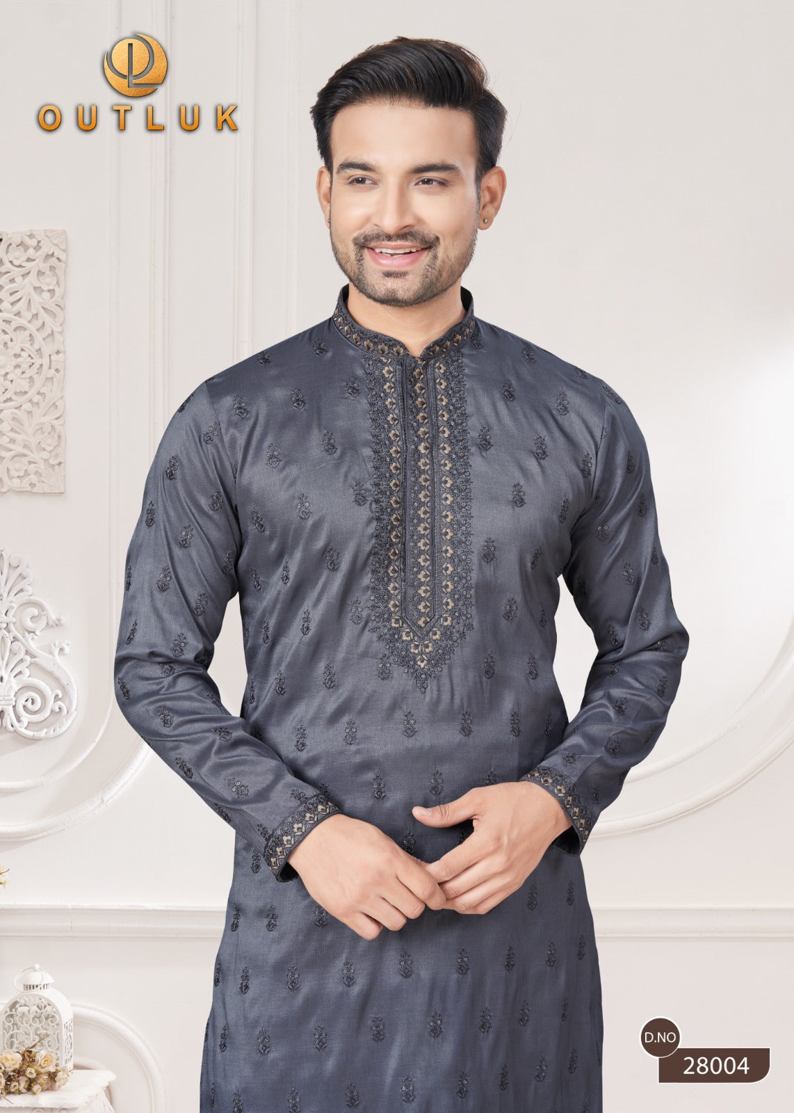 28004 Wedding Collection Vol 28 Outluk Sequence Work Mens Kurta Pyjama