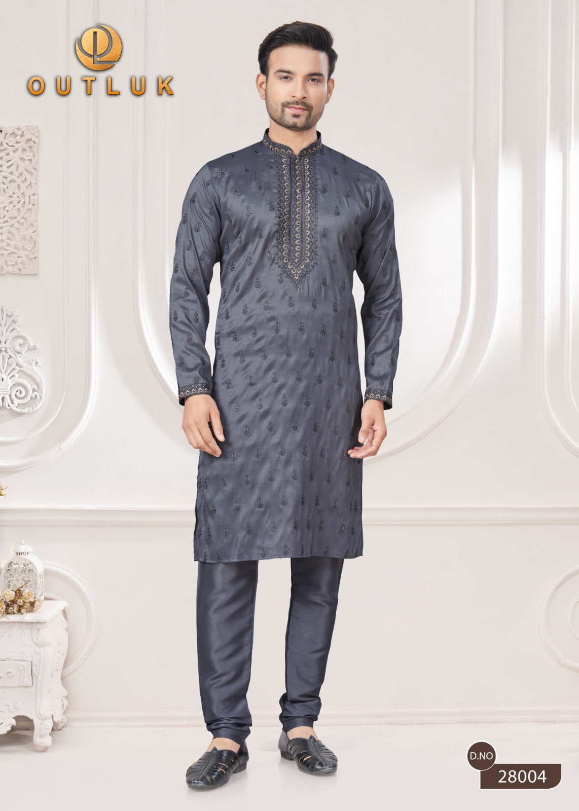 28004 Wedding Collection Vol 28 Outluk Sequence Work Mens Kurta Pyjama