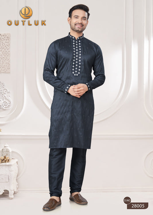 28005 Wedding Collection Vol 28 Outluk Sequence Work Mens Kurta Pyjama