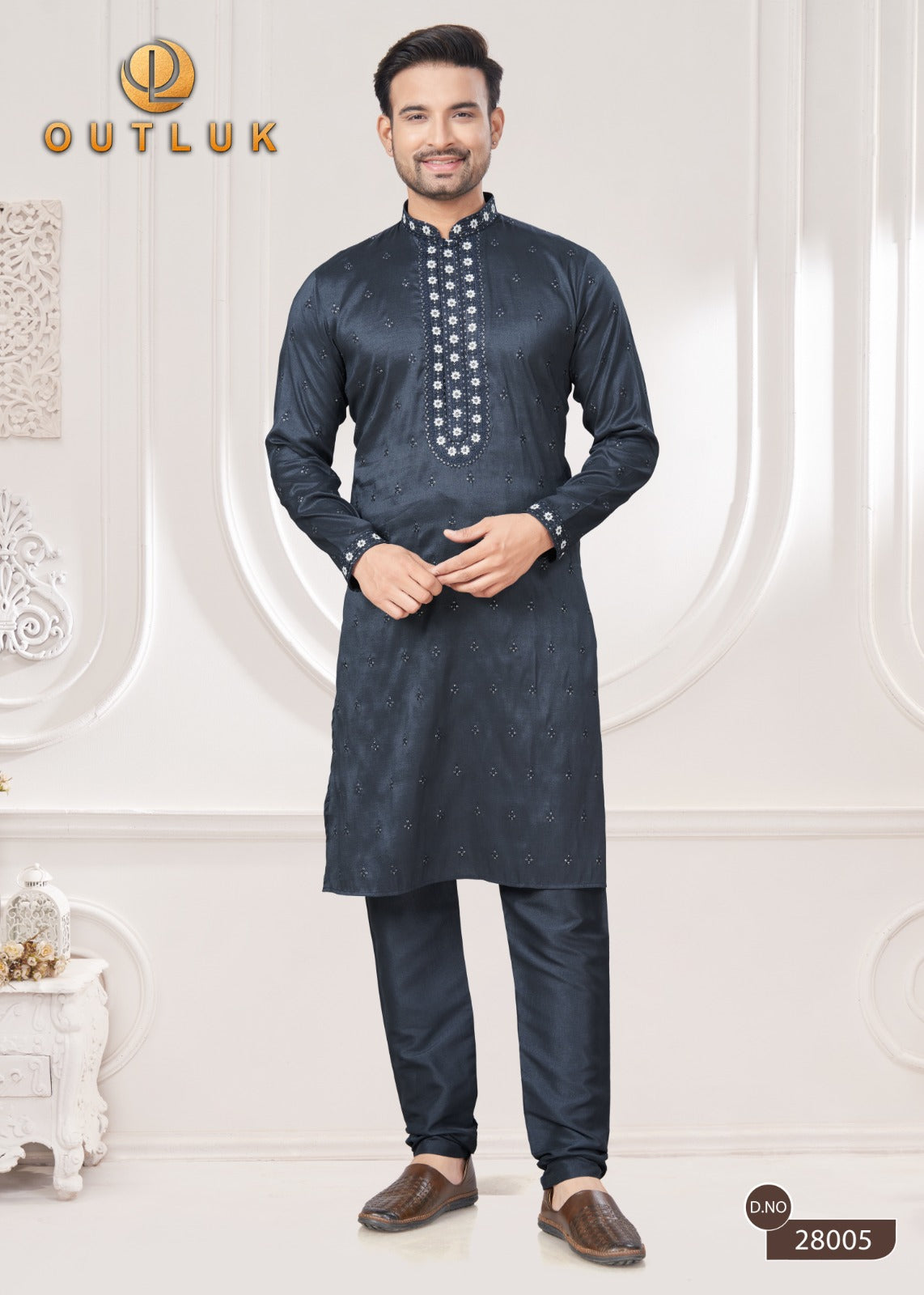 28005 Wedding Collection Vol 28 Outluk Sequence Work Mens Kurta Pyjama