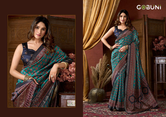 2801 Samaira Gobuni Cluster Digital Sarees