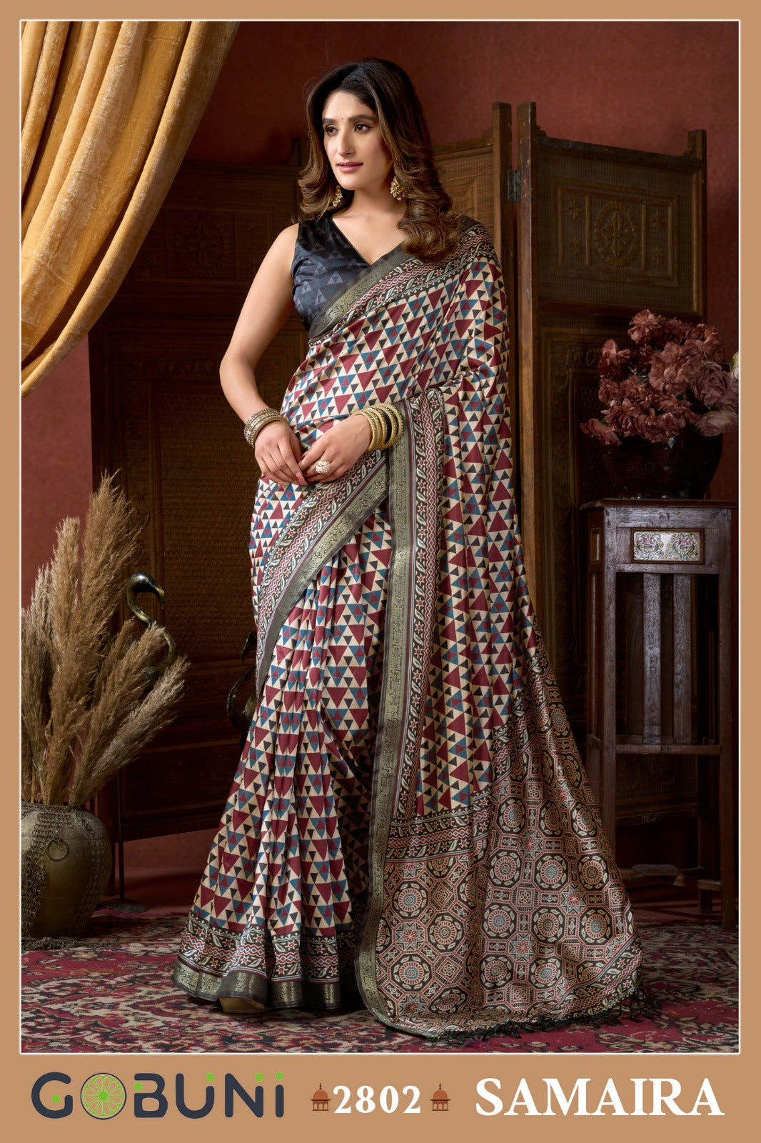 2802 Samaira Gobuni Cluster Digital Sarees