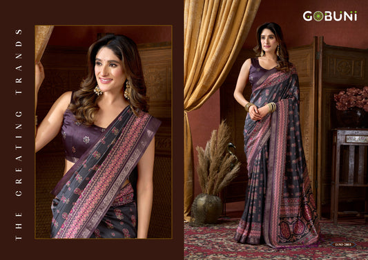 2803 Samaira Gobuni Cluster Digital Sarees