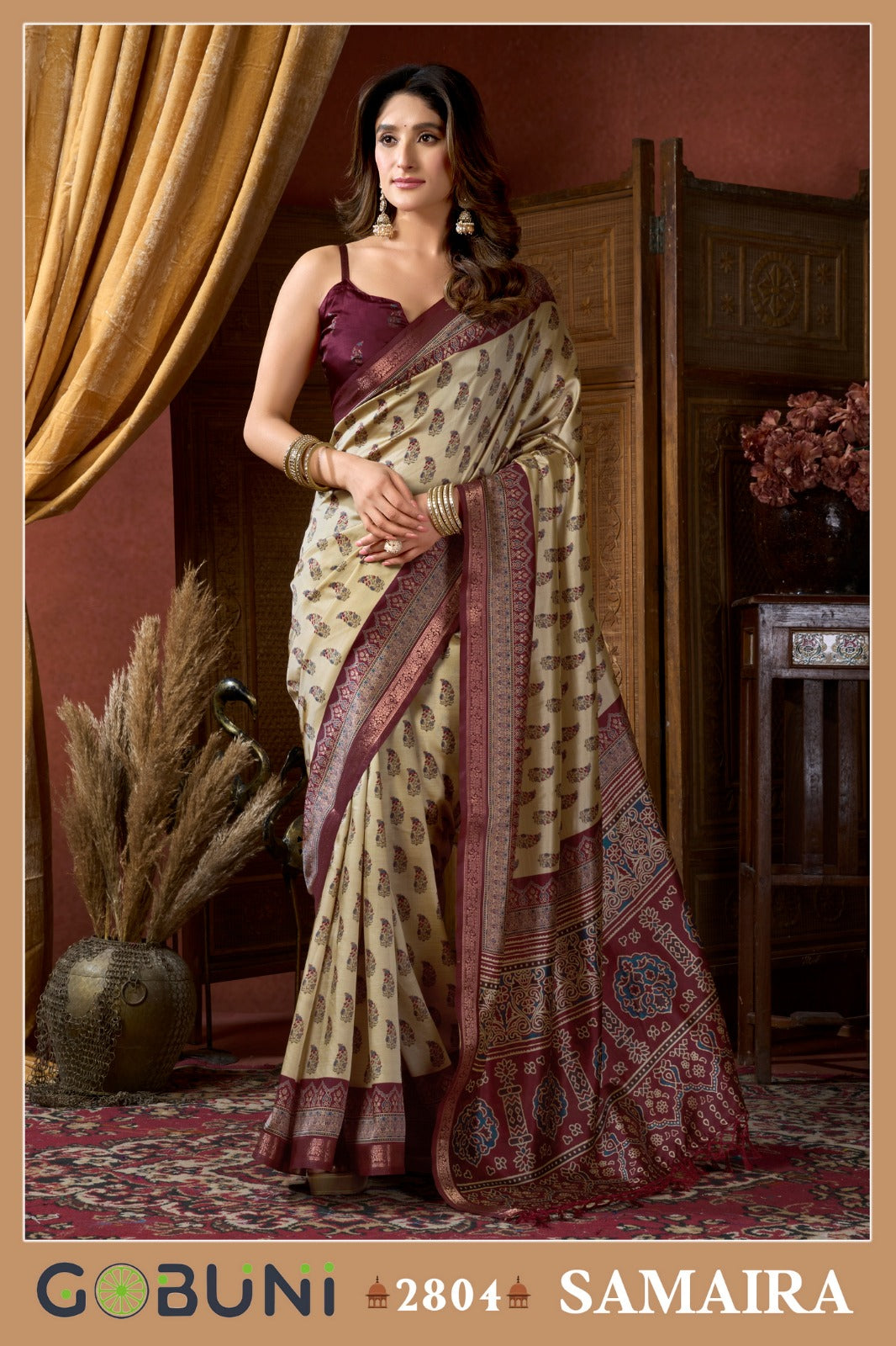2804 Samaira Gobuni Cluster Digital Sarees