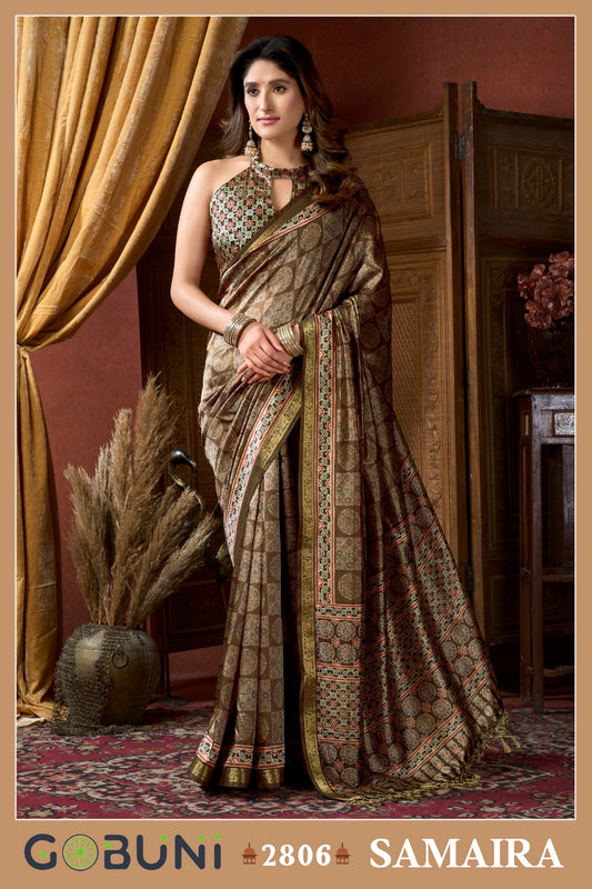 2806 Samaira Gobuni Cluster Digital Sarees
