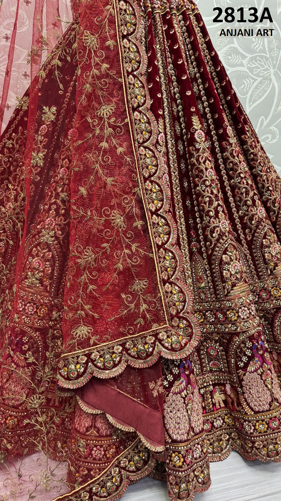 2813A Anjani Art Velvet Lehenga Choli