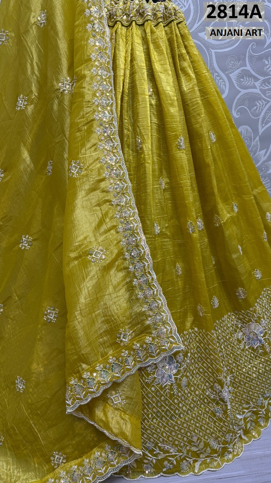 2814A Anjani Art Gold Crush Lehenga Choli