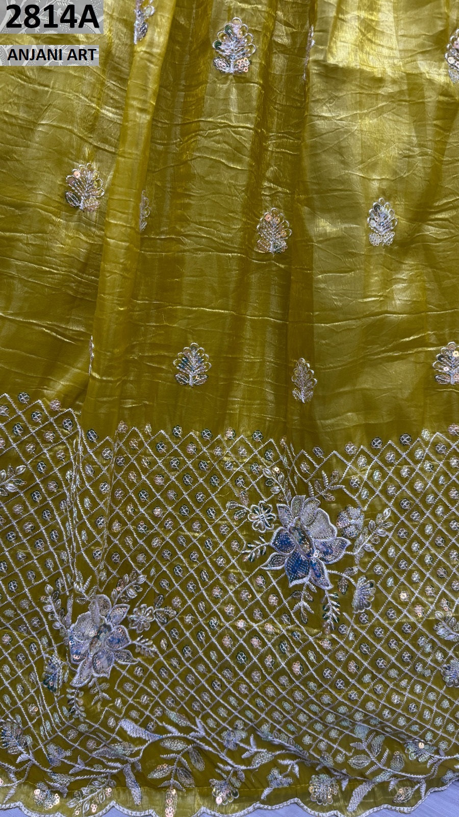 2814A Anjani Art Gold Crush Lehenga Choli