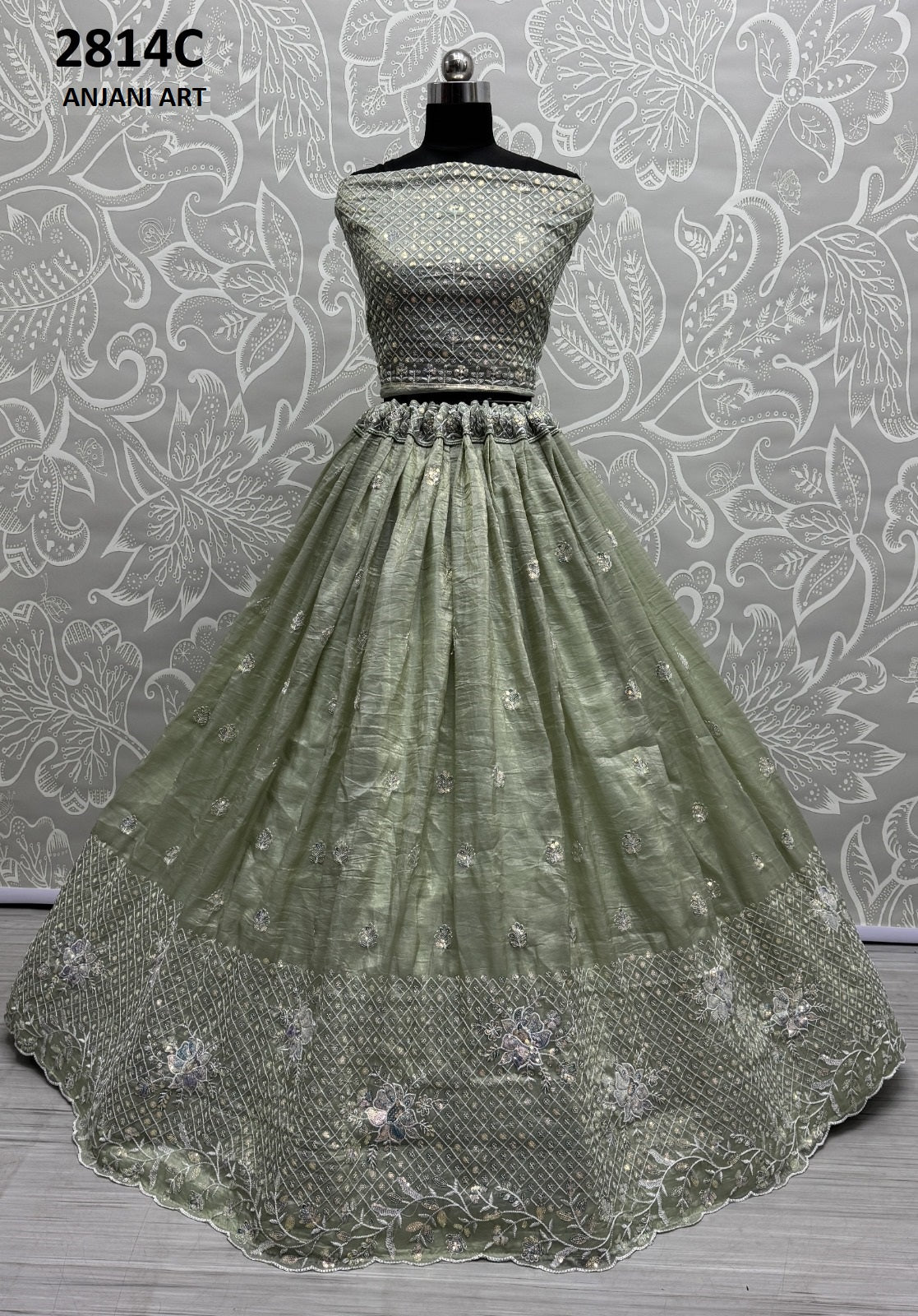 2814C Anjani Art Gold Crush Lehenga Choli