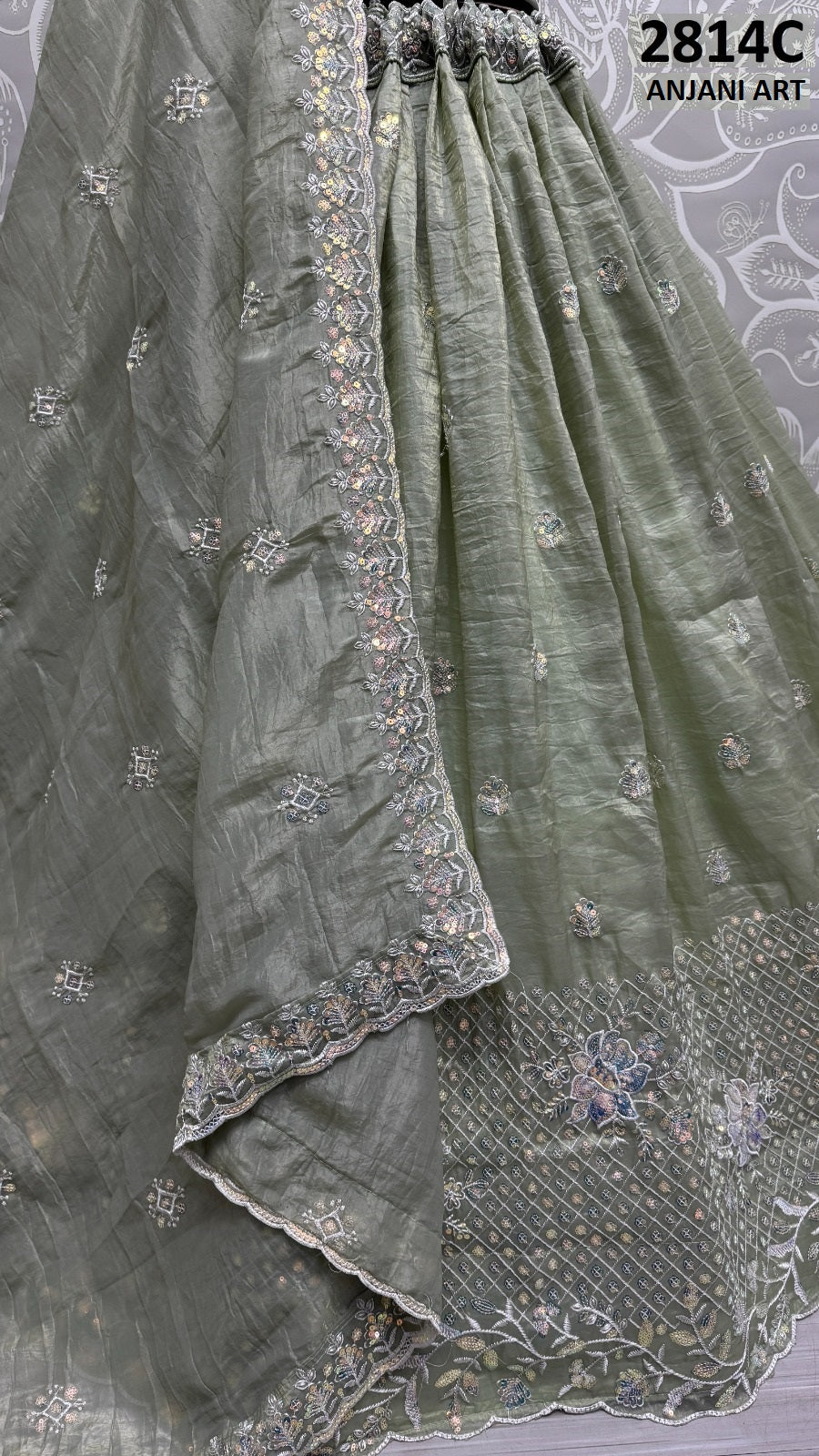 2814C Anjani Art Gold Crush Lehenga Choli