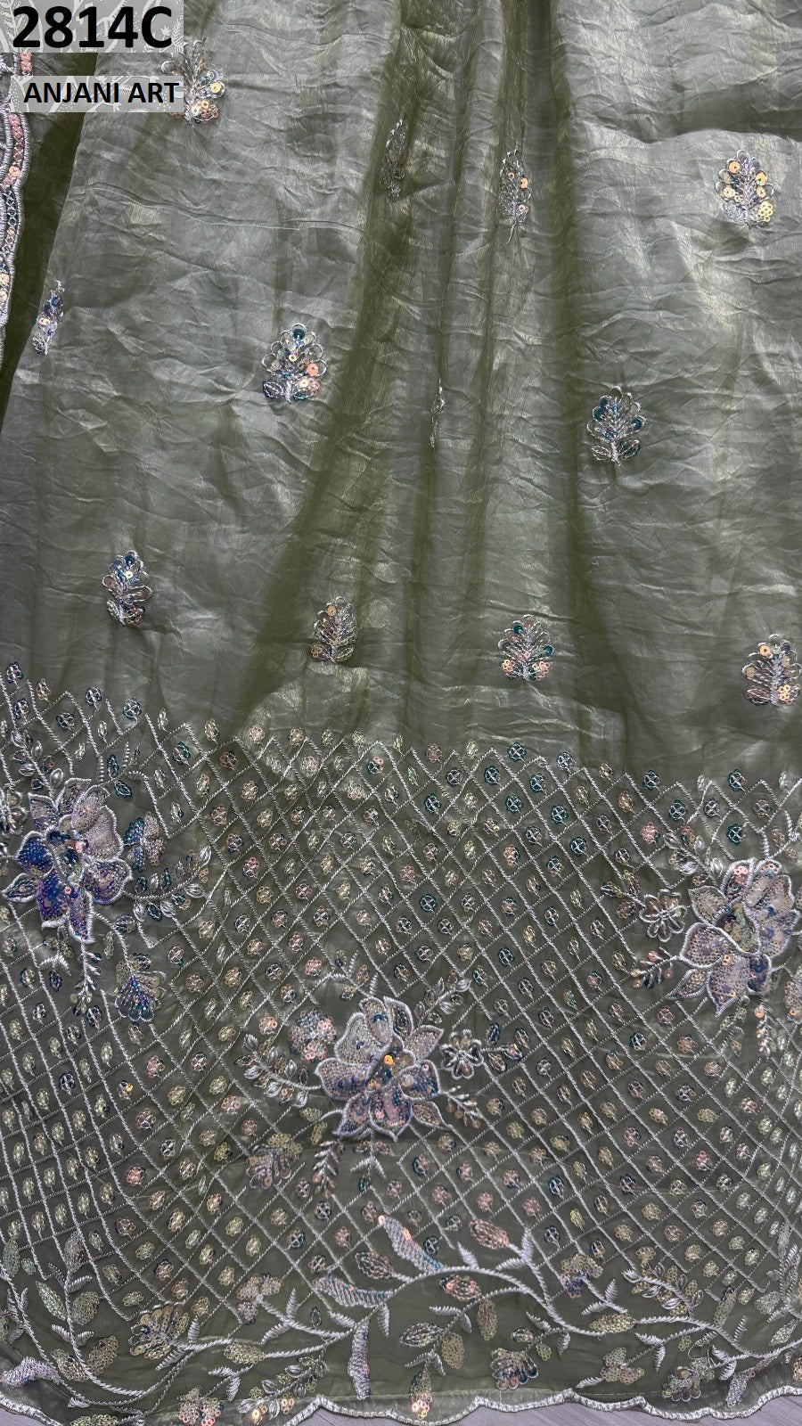 2814C Anjani Art Gold Crush Lehenga Choli