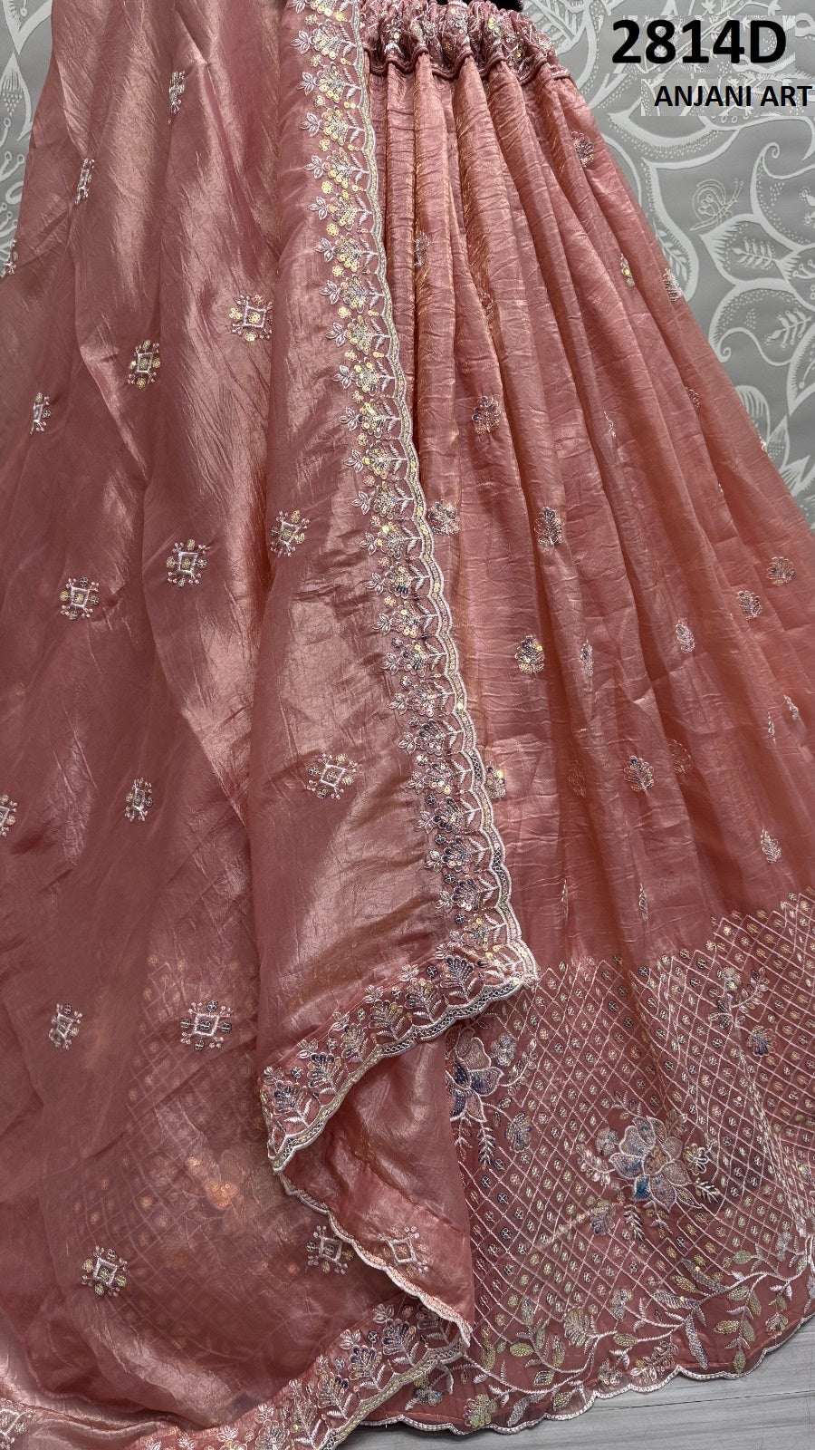 2814D Anjani Art Gold Crush Lehenga Choli