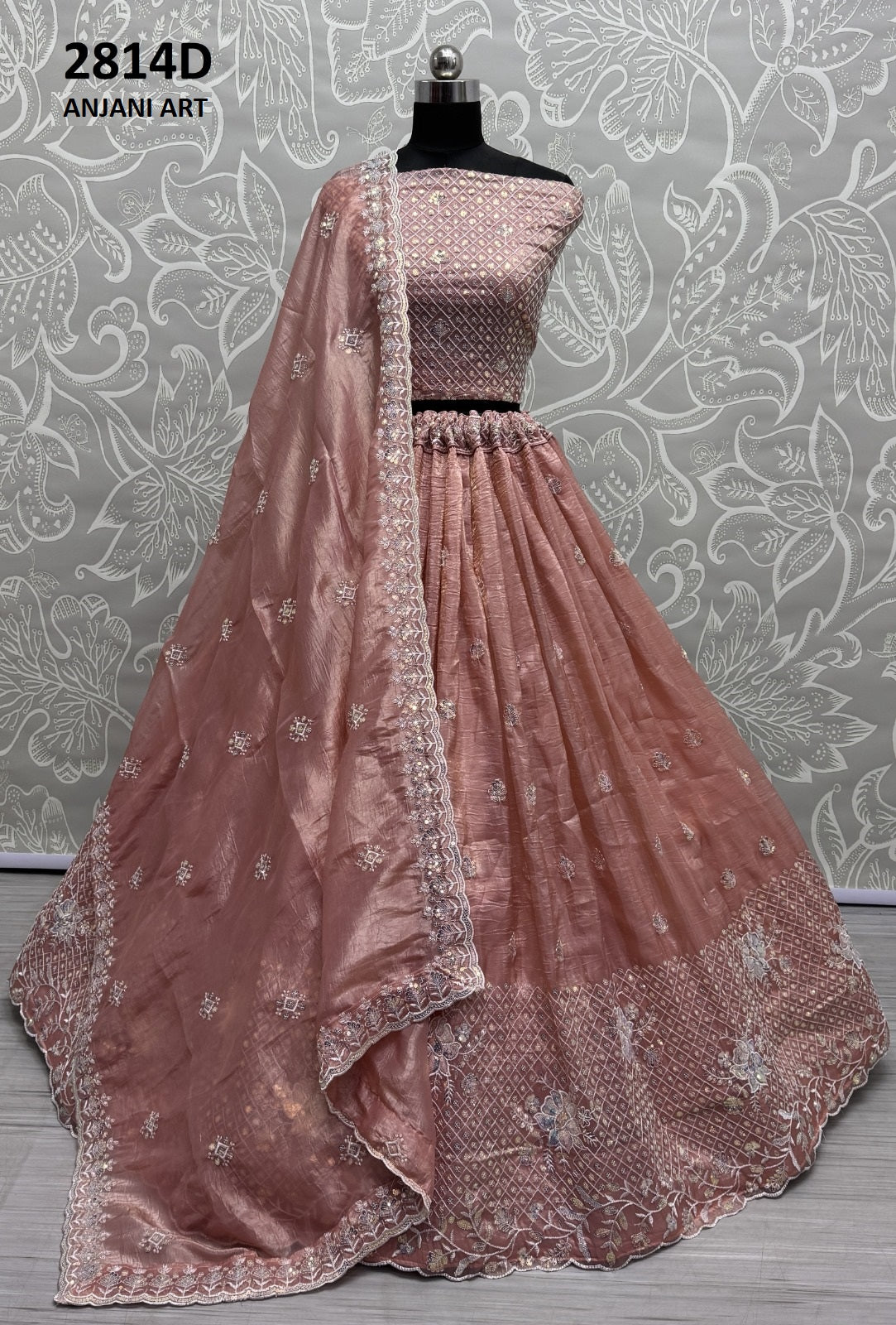 2814D Anjani Art Gold Crush Lehenga Choli