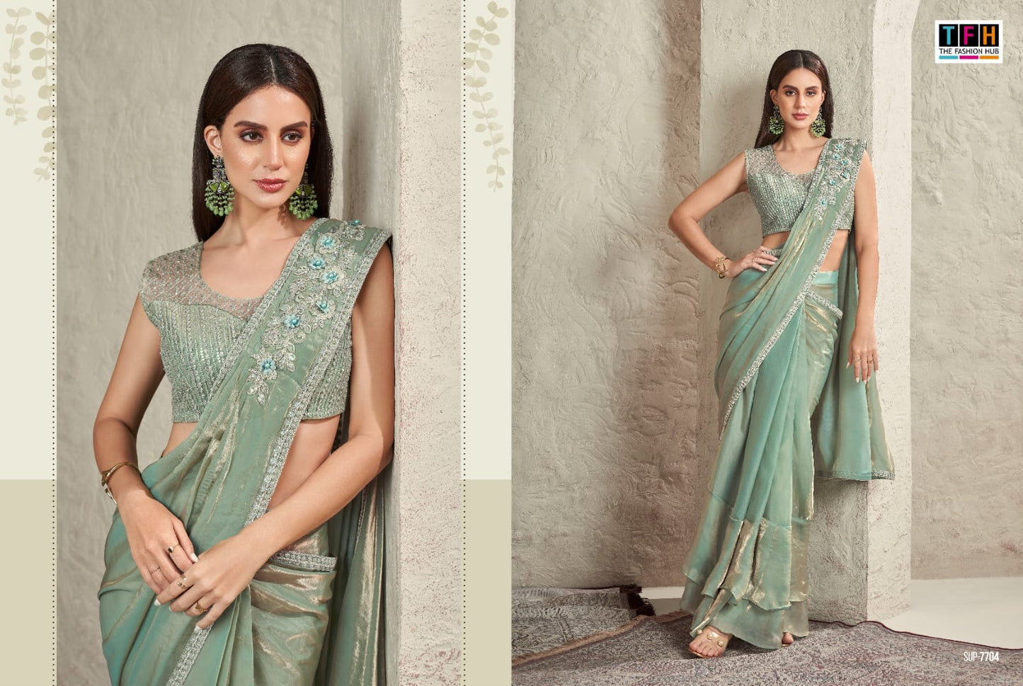 7704 Super Star Tfh Ready To Wear Saree