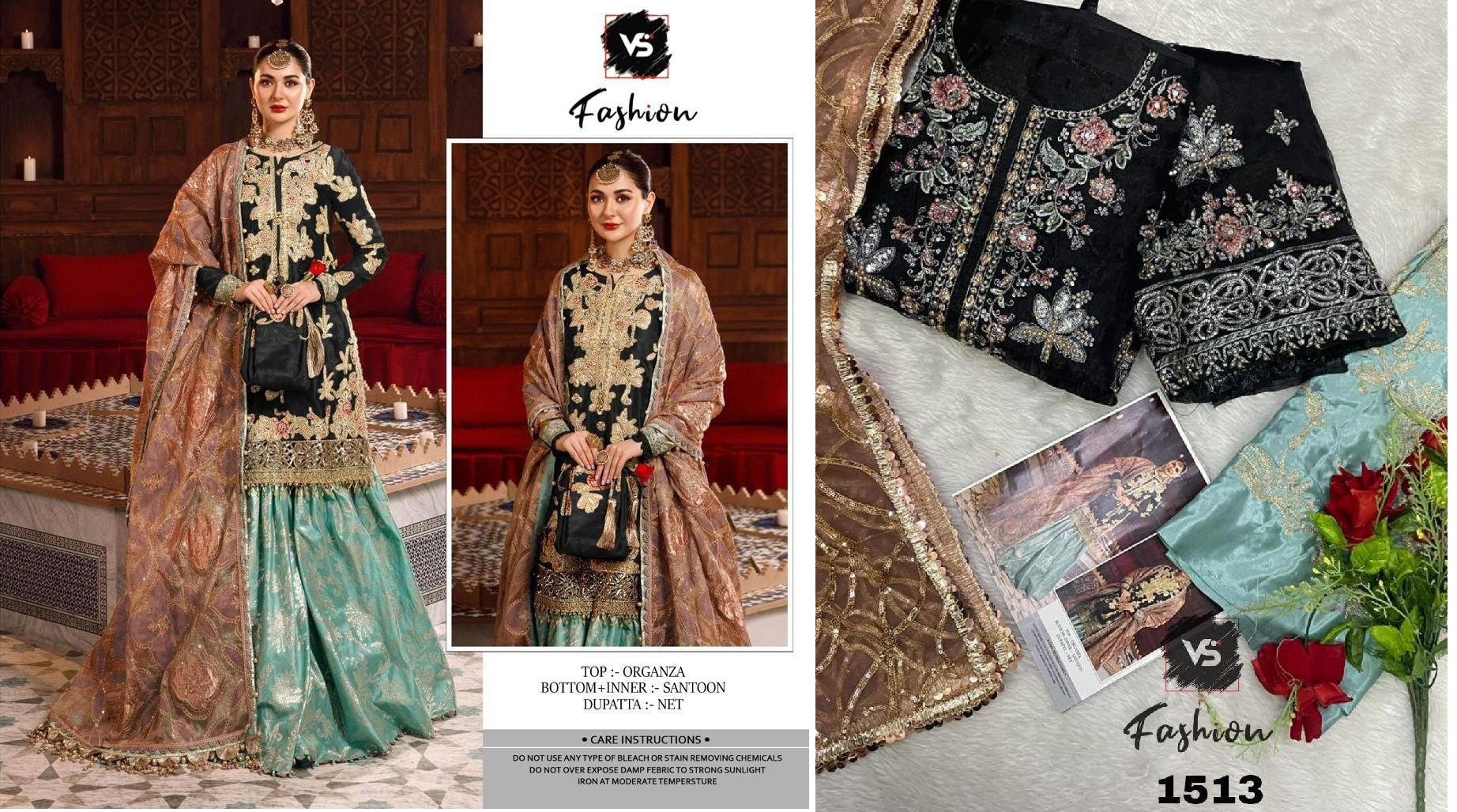 1513Black And Green Vs Fashion Pakistani Salwar Suits