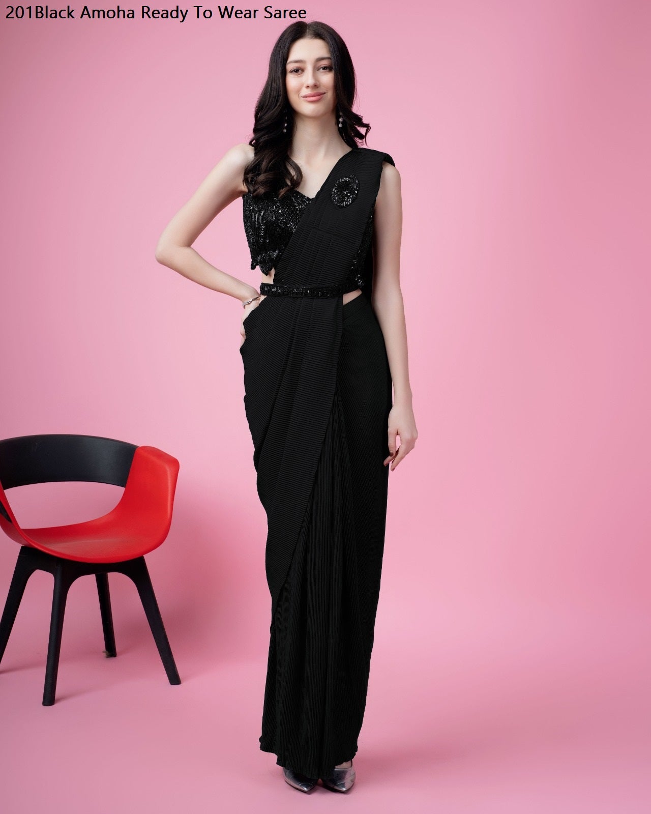 201Black Amoha Ready To Wear Saree