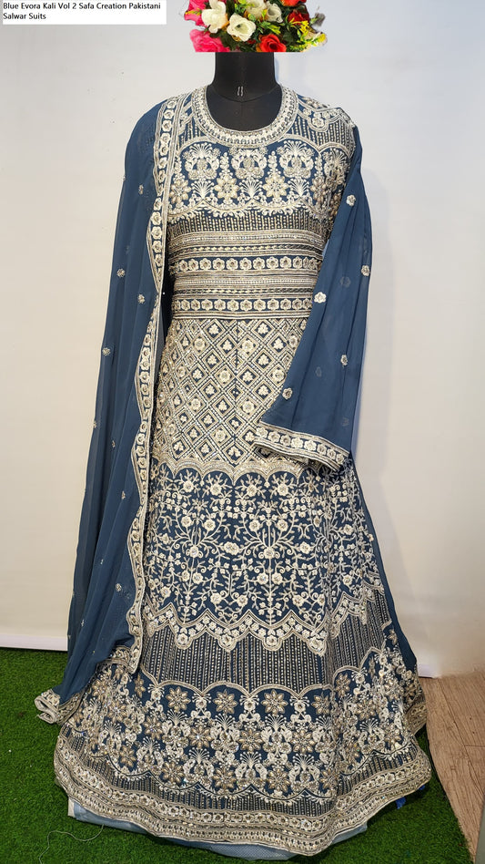 Blue Evora Kali Vol 2 Safa Creation Pakistani Salwar Suits