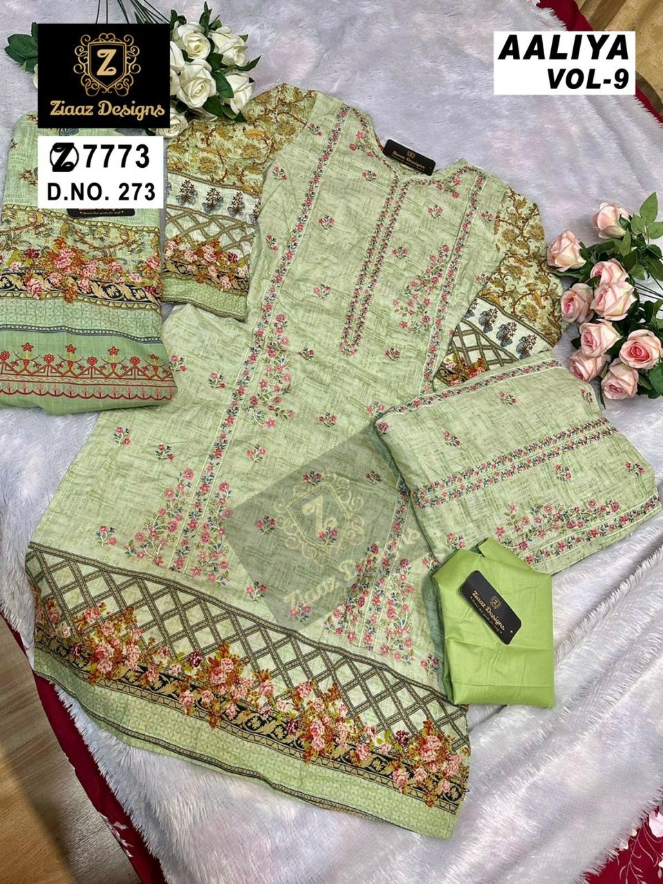273 Aaliya Vol 9 Ziaaz Designs Pakistani Salwar Suits