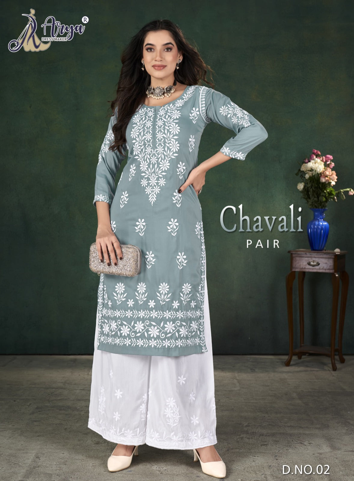 02 Chavali Adm Kurti Plazzo Set