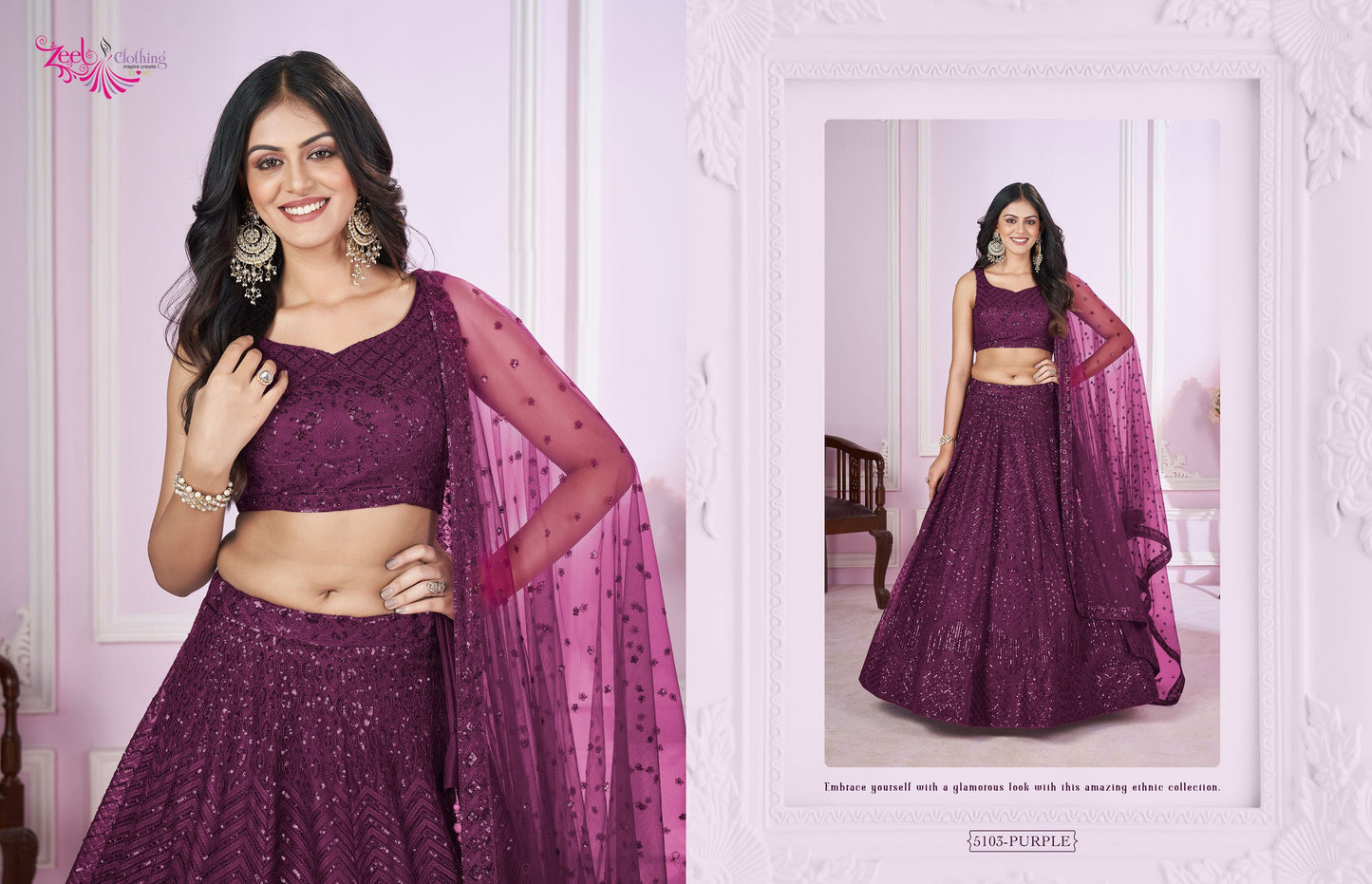5103Purple Vamika Zeel Lehenga Choli