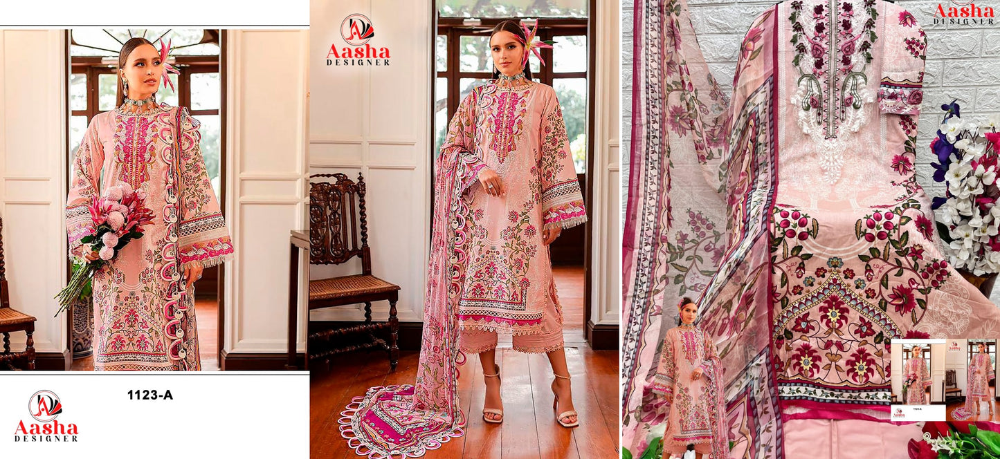 1123A Queen Court Vol 9 Aasha Designer Pakistani Salwar Suits