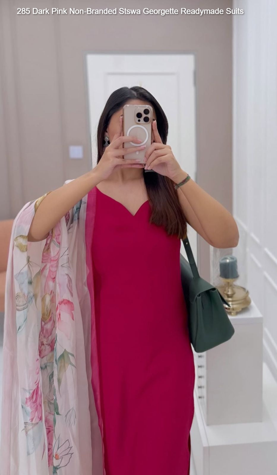 285 Dark Pink Non-Branded Stswa Georgette Readymade Suits