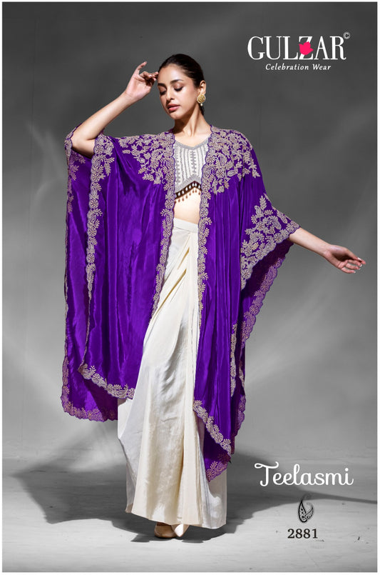 2881 Teelasmi Gulzar Premium Crepe Indowestern Pair