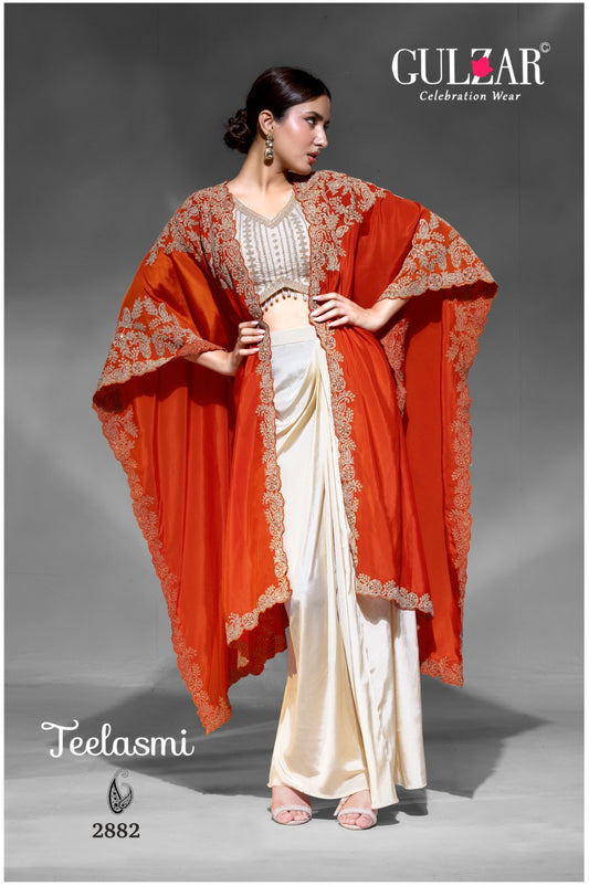 2882 Teelasmi Gulzar Premium Crepe Indowestern Pair