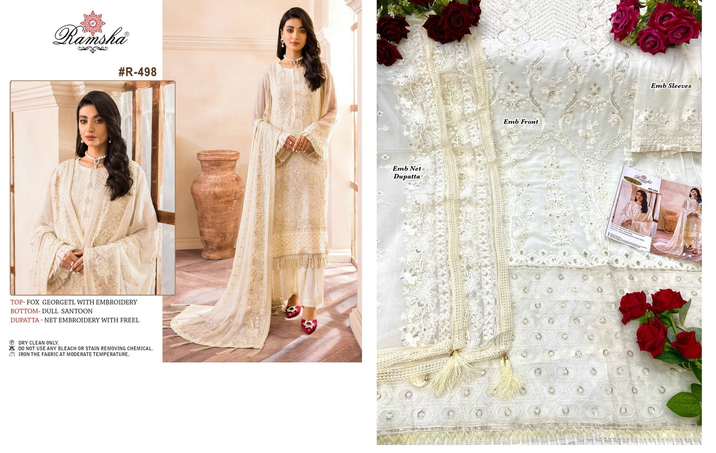 R-498 Ramsha Pakistani Salwar Suits