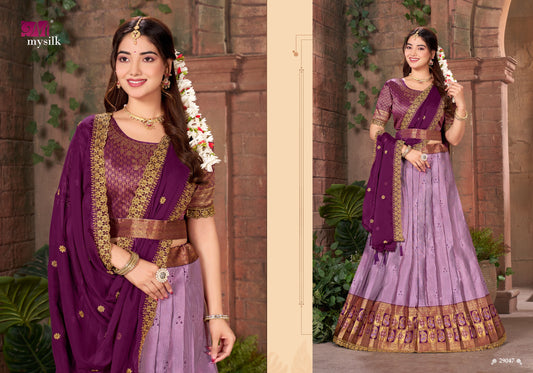 29047 Vernee Mysilk Rangoli Lehenga Saree