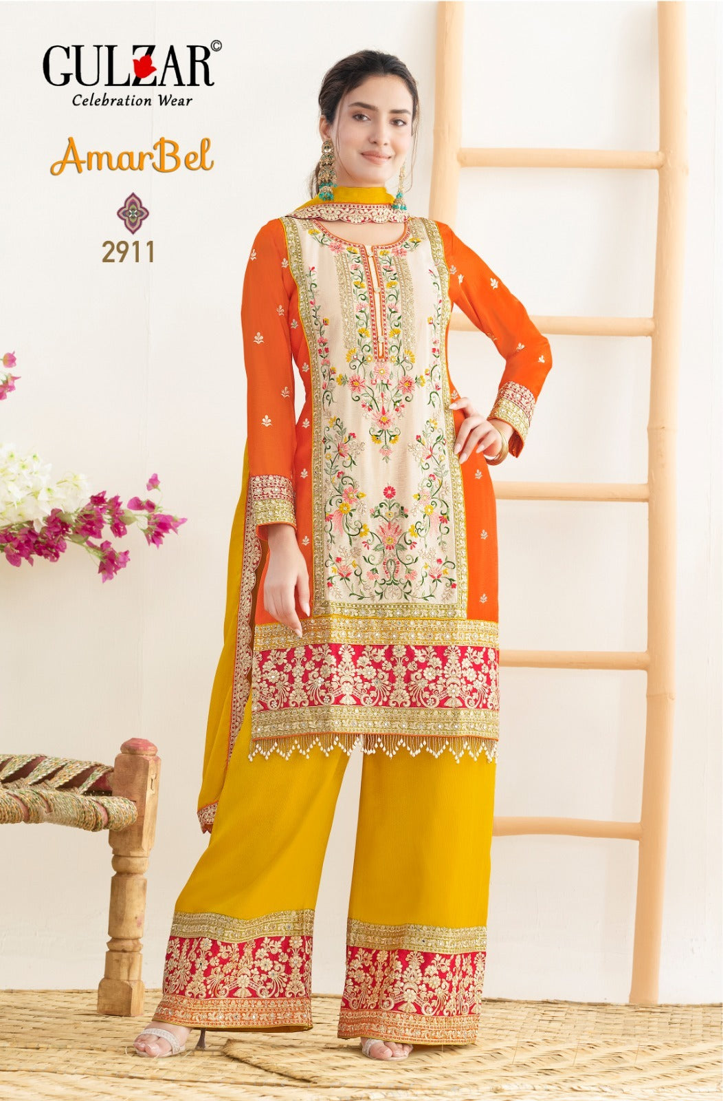 2911 Amarbel Gulzar Premium Chinon Readymade Suits