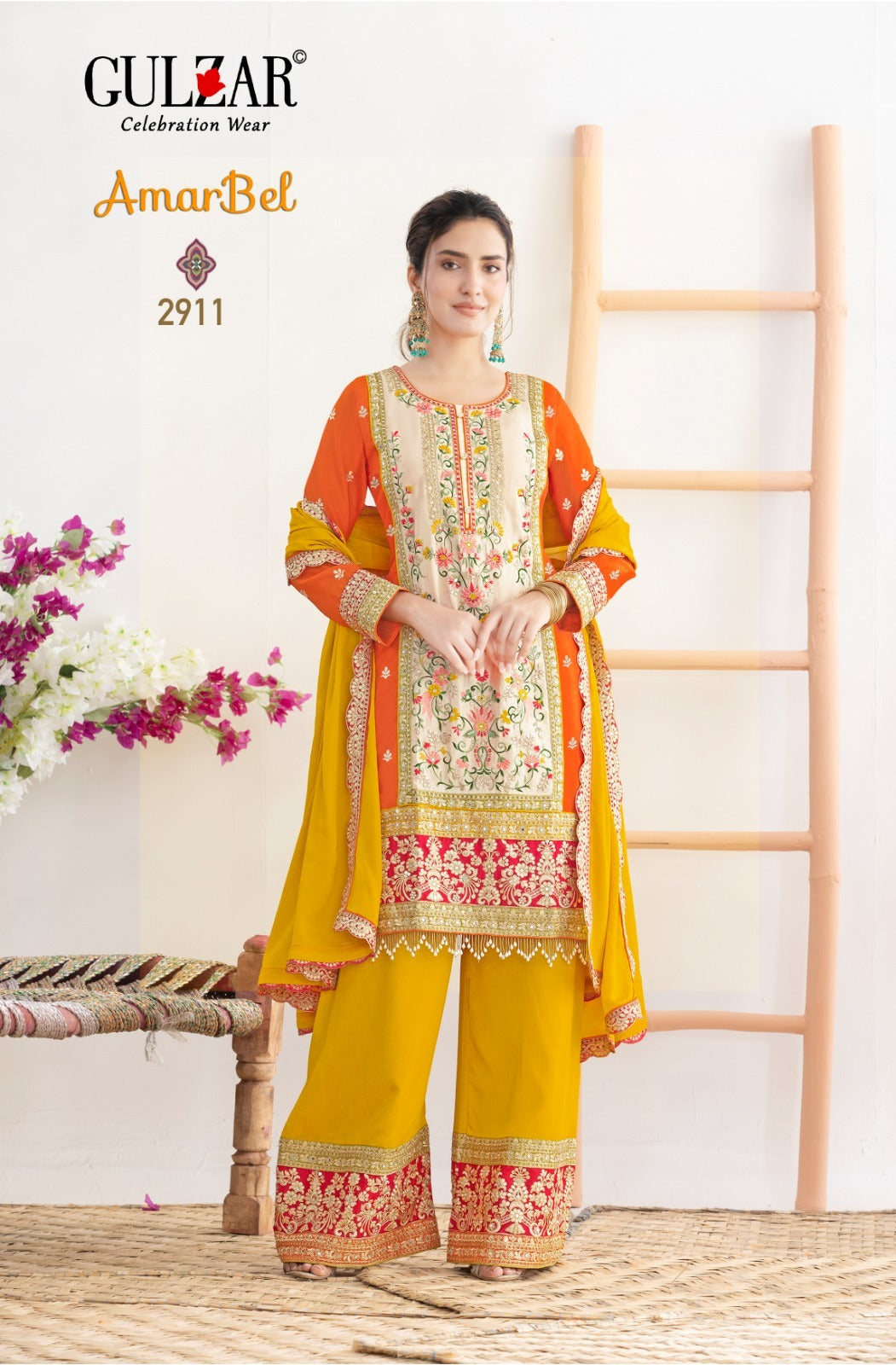 2911 Amarbel Gulzar Premium Chinon Readymade Suits