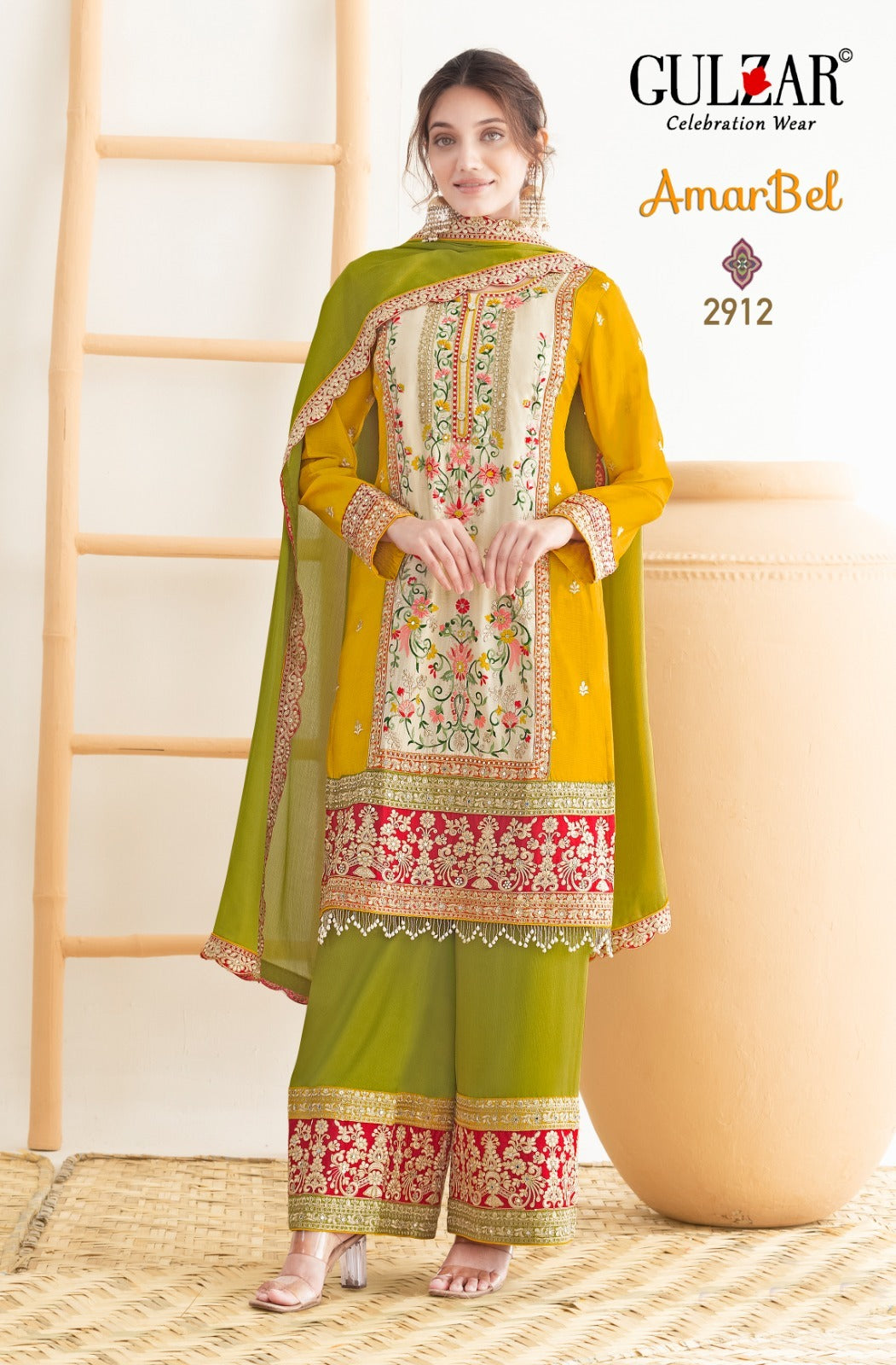 2912 Amarbel Gulzar Premium Chinon Readymade Suits