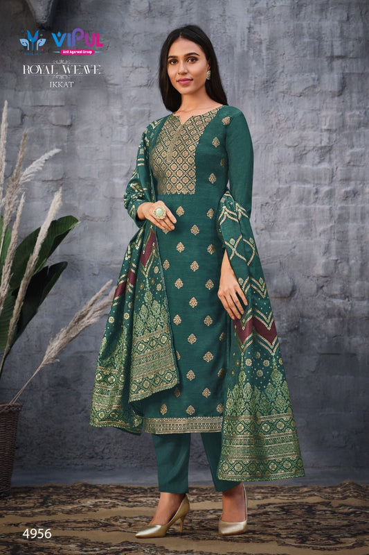 4956 Royal Weave Ikkat Vipul Unstitched Suits