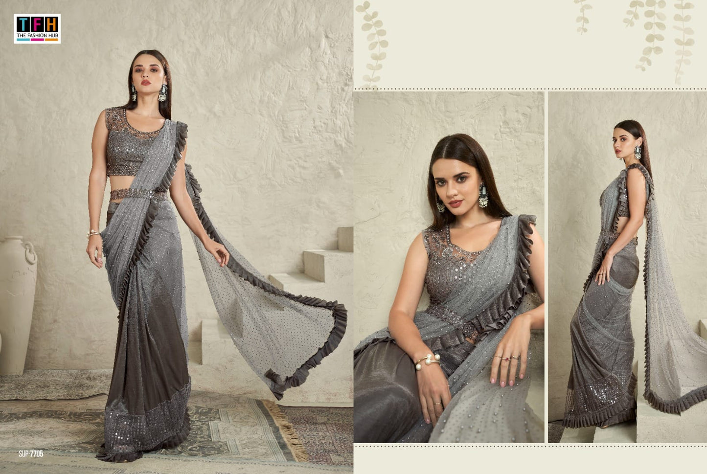 7705 Super Star Tfh Ready To Wear Saree