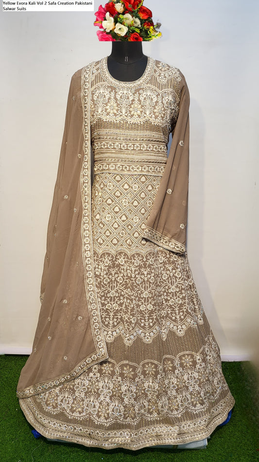Yellow Evora Kali Vol 2 Safa Creation Pakistani Salwar Suits