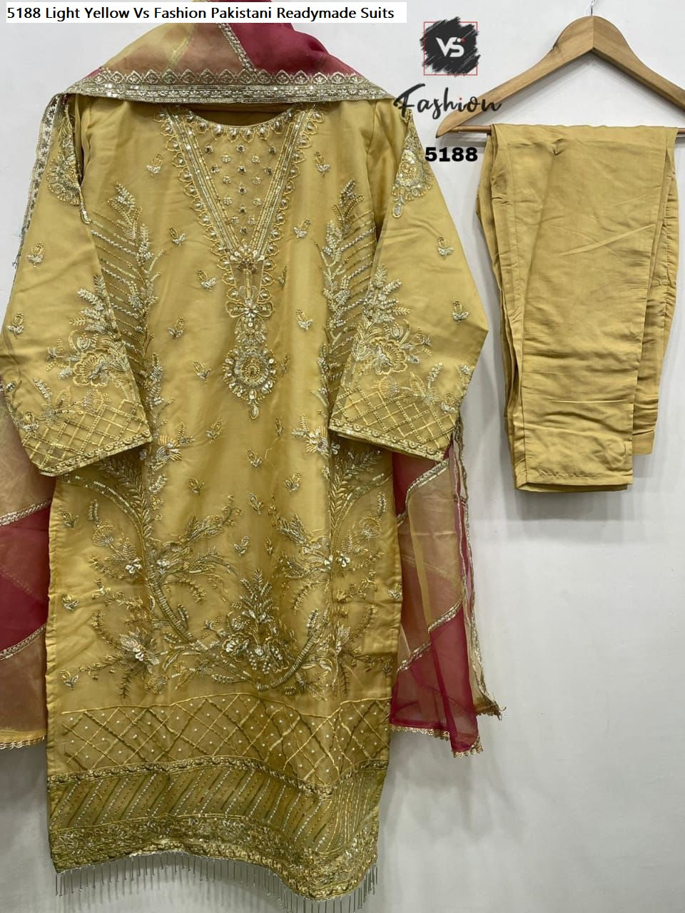5188 Light Yellow Vs Fashion Pakistani Readymade Suits