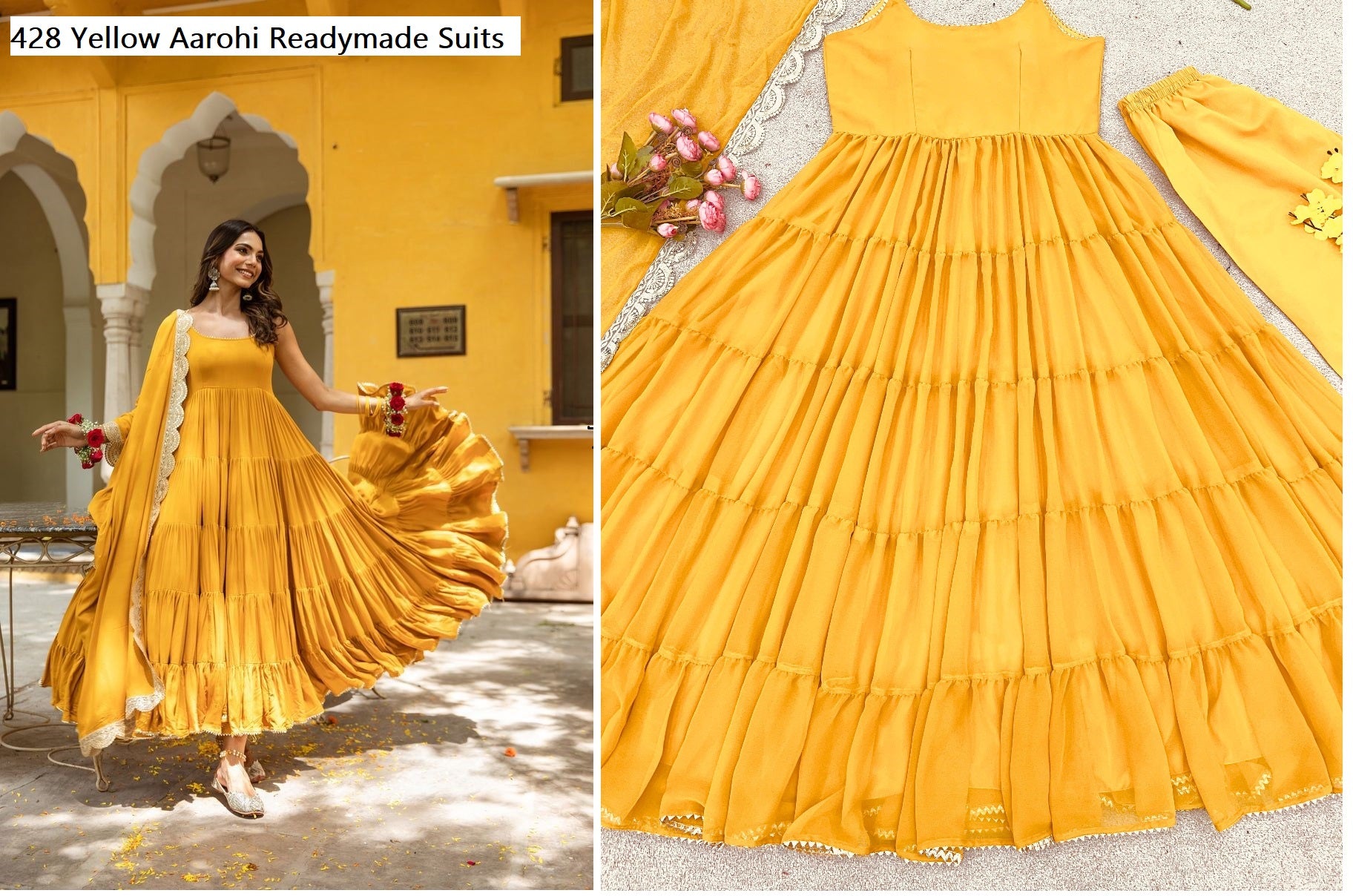 428 Yellow Aarohi Readymade Suits