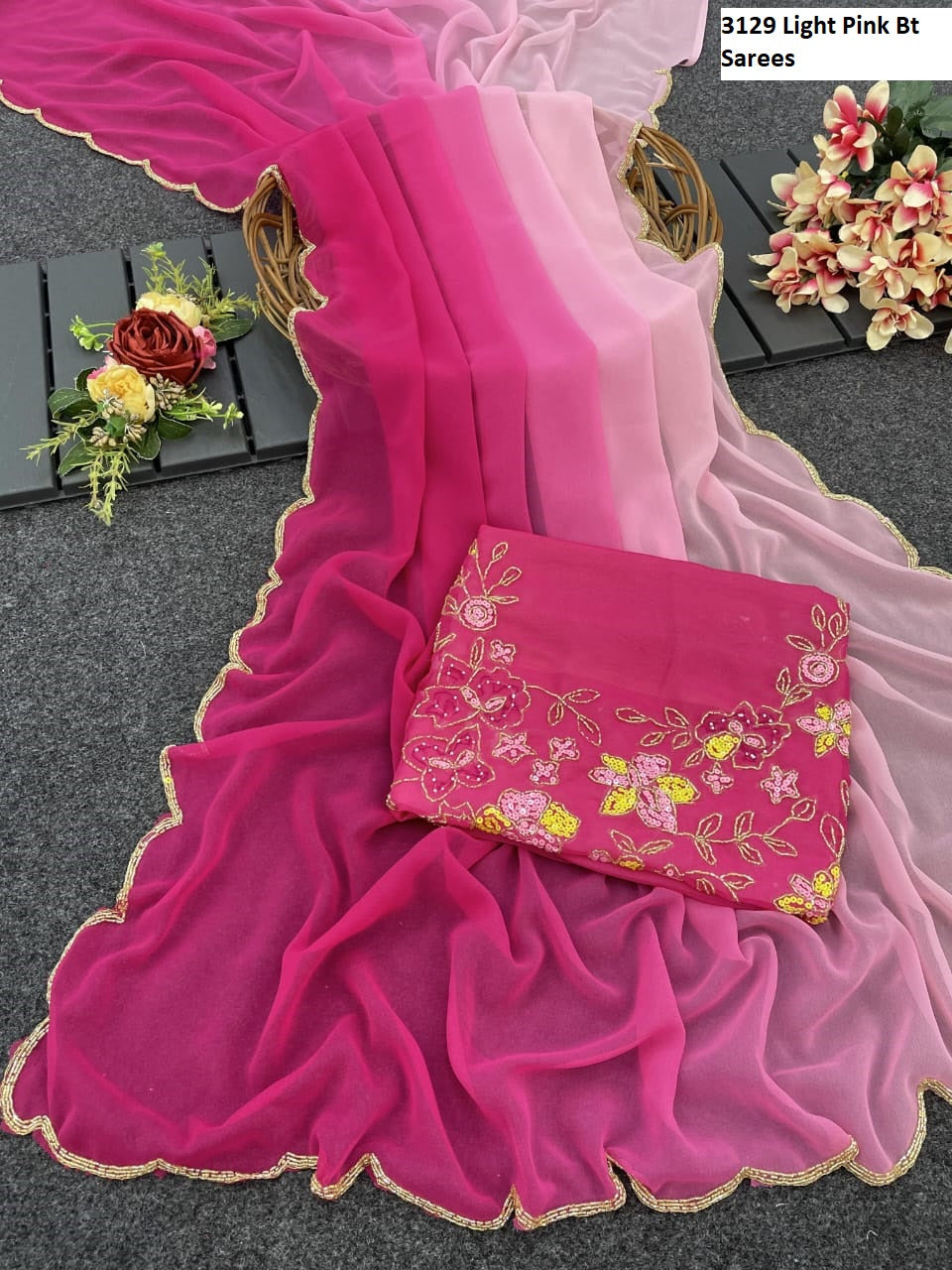 3129 Light Pink Bt Sarees
