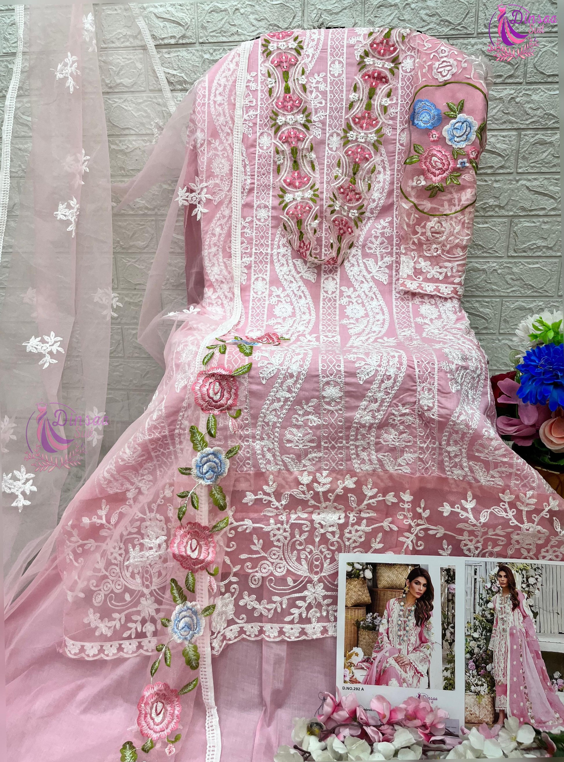 292A Dinsaa Suit Embroidery Pakistani Patch Suits