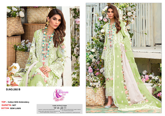 292B Dinsaa Suit Embroidery Pakistani Patch Suits