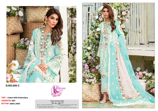 292C Dinsaa Suit Embroidery Pakistani Patch Suits