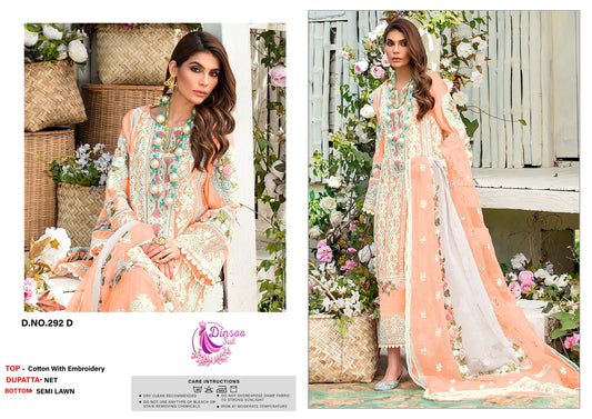 292D Dinsaa Suit Embroidery Pakistani Patch Suits
