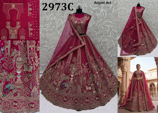 2973-C Anjani Art Silk Bridal Lehenga Choli
