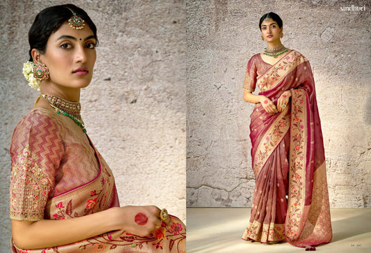 297 Kashi Sindhuri Handwork Sarees
